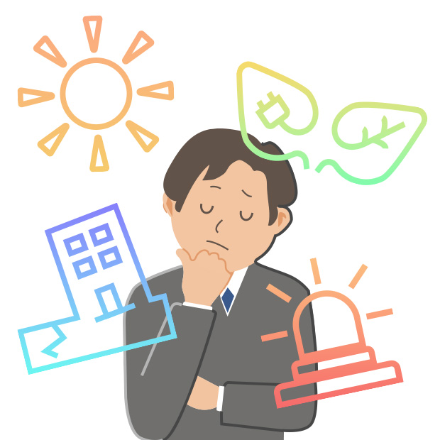 遮熱・災害対策・防犯対策・冷暖房費削減に対して悩むお客様のイメージ図